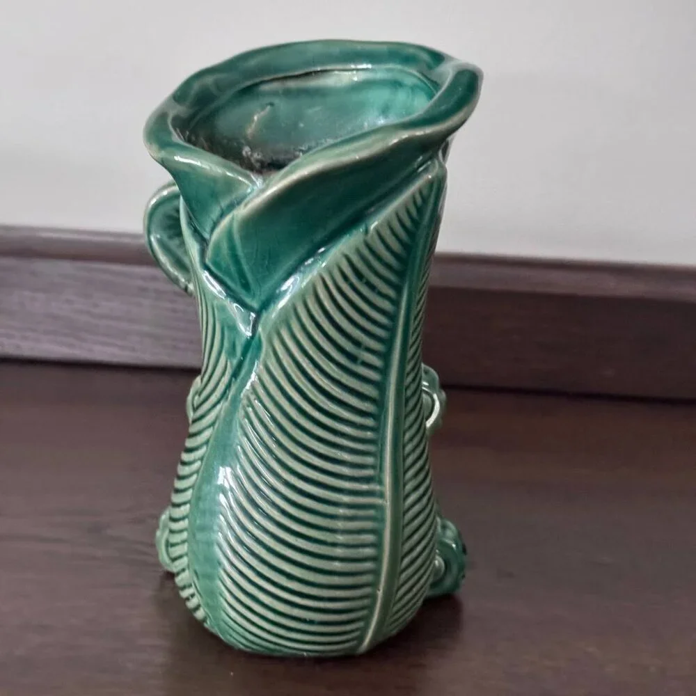 Adorable Ceramic Lucky Elephant Planter Vase in Emerald Green